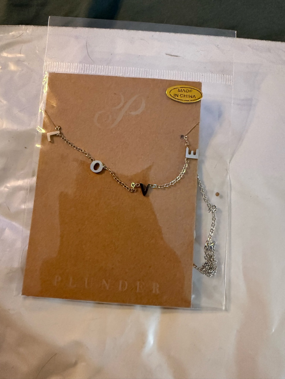 Plunder Silver-tone 'LOVE' Letter Chain Necklace